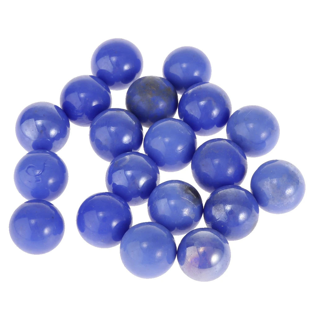 Pack of 20 16mm Blue Glass Marbles, Kids Marble Game Toy, Chinese Checkers Accessory