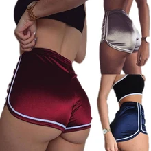 Модные женские летние шорты с высокой талией, повседневные обтягивающие шорты для фитнеса, пляжные шорты размера плюс