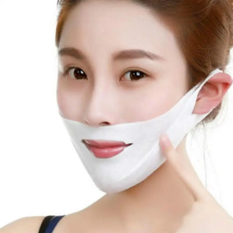 2 шт маски для лица V маски для ухода за лицом V-shape подбородок линия контур лифтинг вверх укрепляющий увлажняющий маски