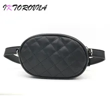 

IKTOROVNA 2018 Fashion Women Waist Packs Pu Leather Plaid Fanny Bags Female Messenger Bag Belt Pouch Purse Handbags for Gift