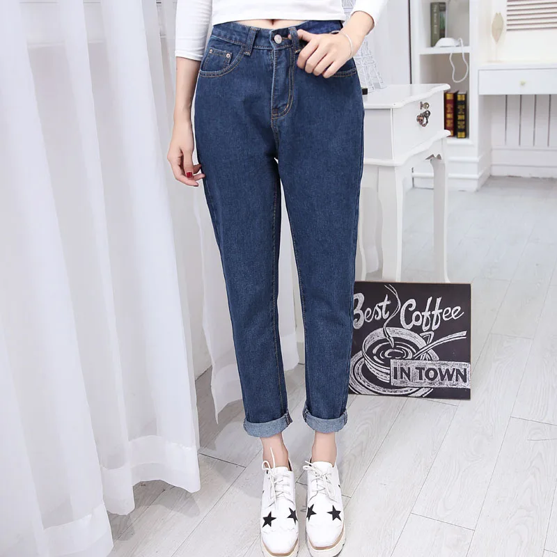 

New Slim Pencil Pants Vintage High Waist Jeans Womens Pants Loose Cowboy Trouser