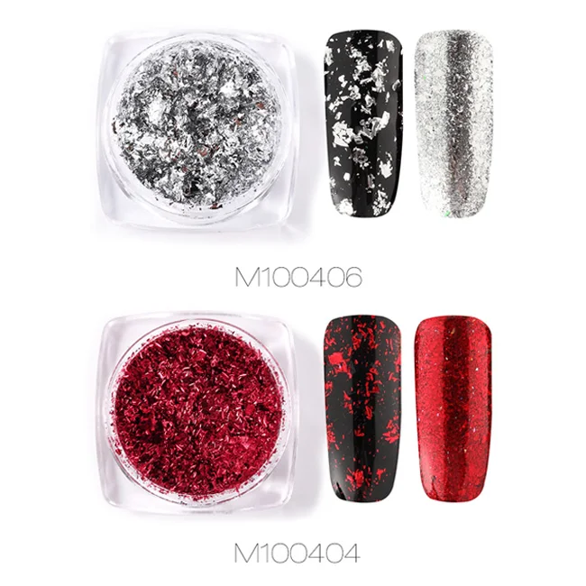 ROSALIND Nail Pigment Powder Nails Glitter Art Dip Powder Set Gel Polish Mirror Manicure Sparkles For Nails Chrome Pigment Art - Цвет: M1004-2PCS-01