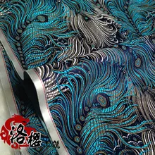 ПАРЧОВЫЙ костюм hanfu торжественное платье Детская одежда кимоно advanced cos одежда тканая Ткань Дамаск Синий Серебряный Синий Павлин