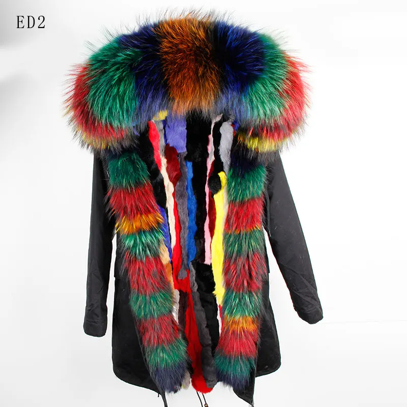 

2019 New Women Spring Real Fur Parkas Plus Size Long Sleeve Fur Hooded Detachable Real Fur Liner Coats Jackets for Women