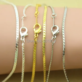 

10 pcs /lot Gold Silver Rhodium Necklace Chain Bulk Braided Chain With Lobster Clasp Jewelry Findings DIY F1380