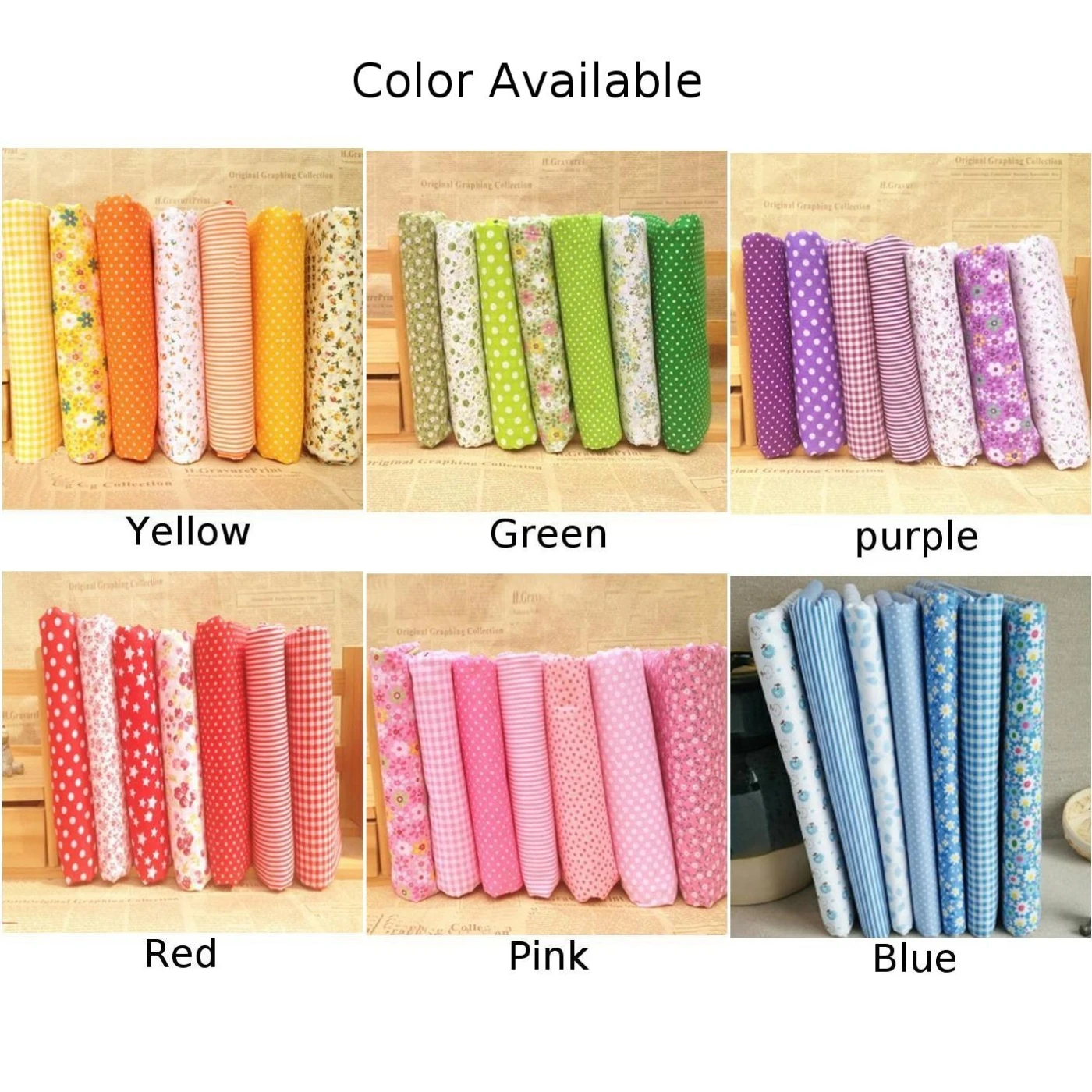 7pcs/kit Mixed Fabrics Scraps Offcuts Quilting Quilt Fabric Pre-Cut Fat
Quarters 100% Cotton Material 25*25cm Bundle New Fabric