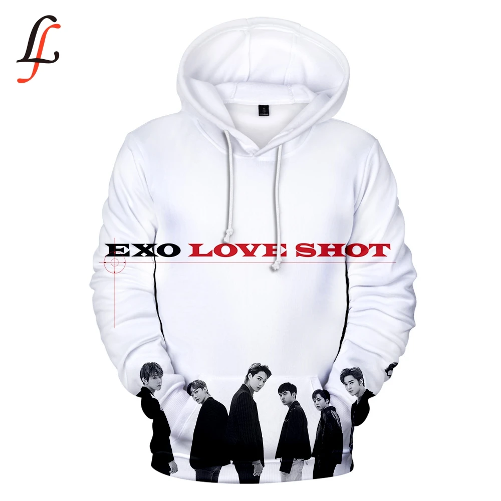 K Pop EXO Love Shot harajuku modies толстовки Толстовка Повседневная с длинными рукавами для женщин мужчин негабаритных хип хоп Bangtan Одежда для мальчиков