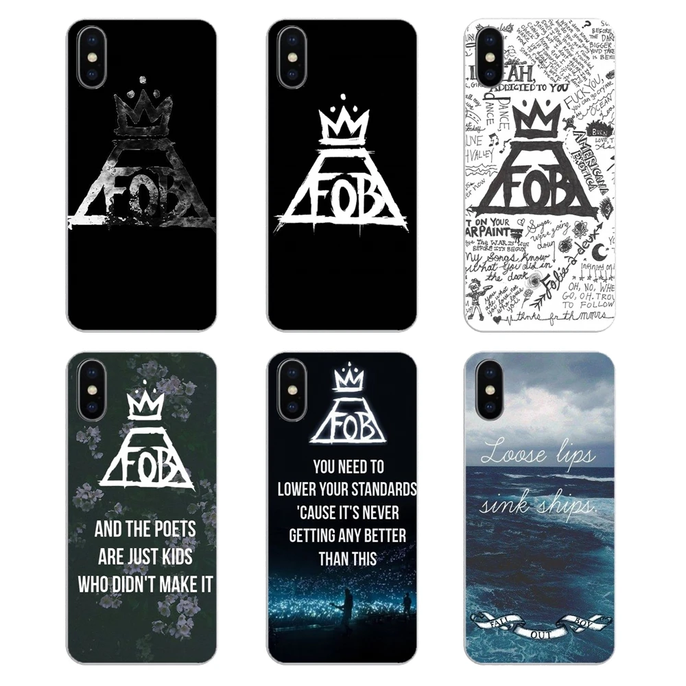

For iPod Touch iPhone 4 4S 5 5S 5C SE 6 6S 7 8 X XR XS Plus MAX Hardcore Music Band Fall Out Boy FOB Poster Logo Soft Shell Case