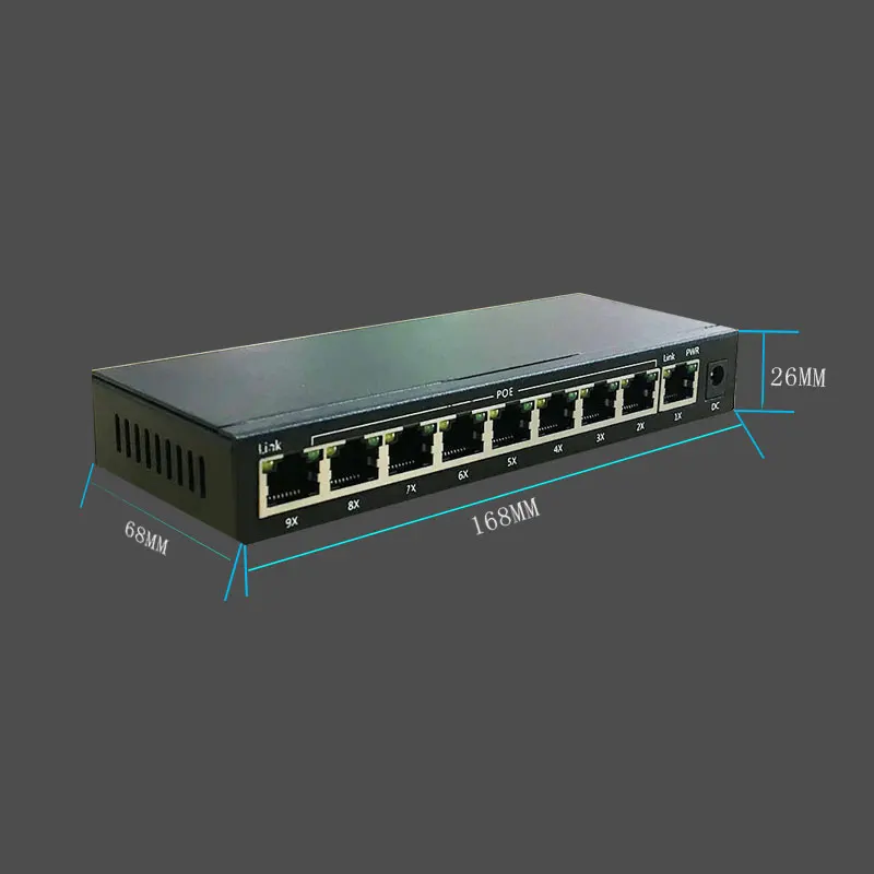 Мини размер 9 порт переключатель инжектора POE пассивный производитель адаптер питания с 24V3A концентратор для ip-камер AP Smart City
