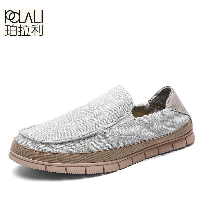 Chaussures Mode Espadrilles D'été pu Toile Appartements Mocassins bleu Ciel Sur Respirants Zapatos Décontractées Polali Slip Hommes Hombre Beige De EpwIqwxYf
