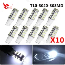 T10 strobe high quality Strobe flash w5w 30smd 10PCS/LO t10 30led 1206smd 3020 car led Light Bulbs wholesale