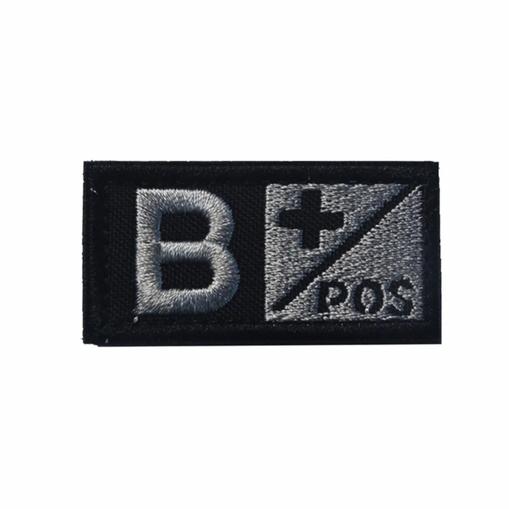 

N Blood Type" A B O AB "Style Rectangle Embroidery Flag Tactical Patch Applique Armbands Badge Strap