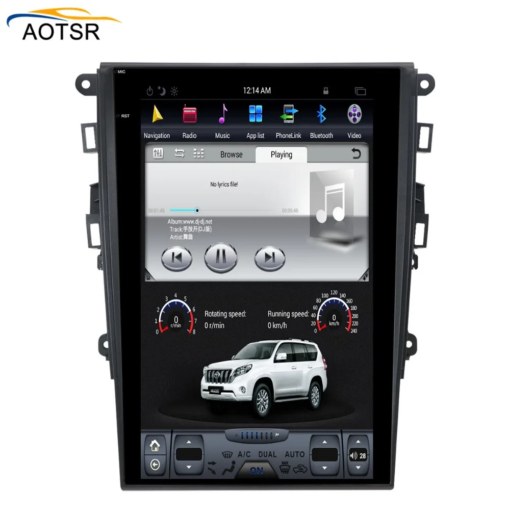 Excellent Tesla style Android 6.0 Car GPS Navigation FOR Ford Mondeo Fusion MK5 2017 2018 2019 car radio stereo BT no dvd player head unit 5