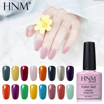 

HNM 8ML UV LED Gel Nail Pure Color Nail Gel Polish Semi Permanent Soak Off Gel Varnish Hybrid Lacquer Shilak Gelpolish Lucky Ink