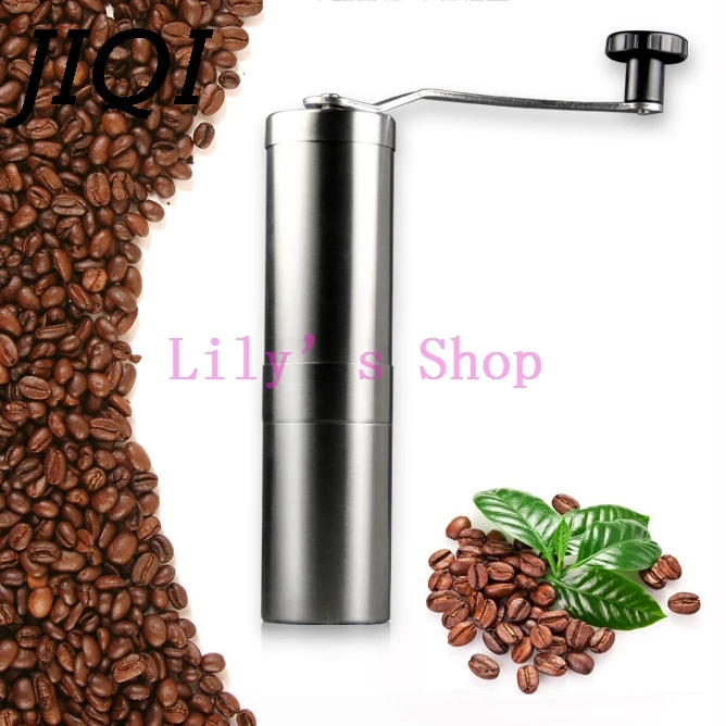 JIQI Manual Coffee Grinder Coffee beans Grinding Maker machine hand Burr Mill Precision Stainless Steel Kitchen Tools pulverizer coffee maker manual ceramic burr coffee grinder hand mill coffee bean pepper grinder home office