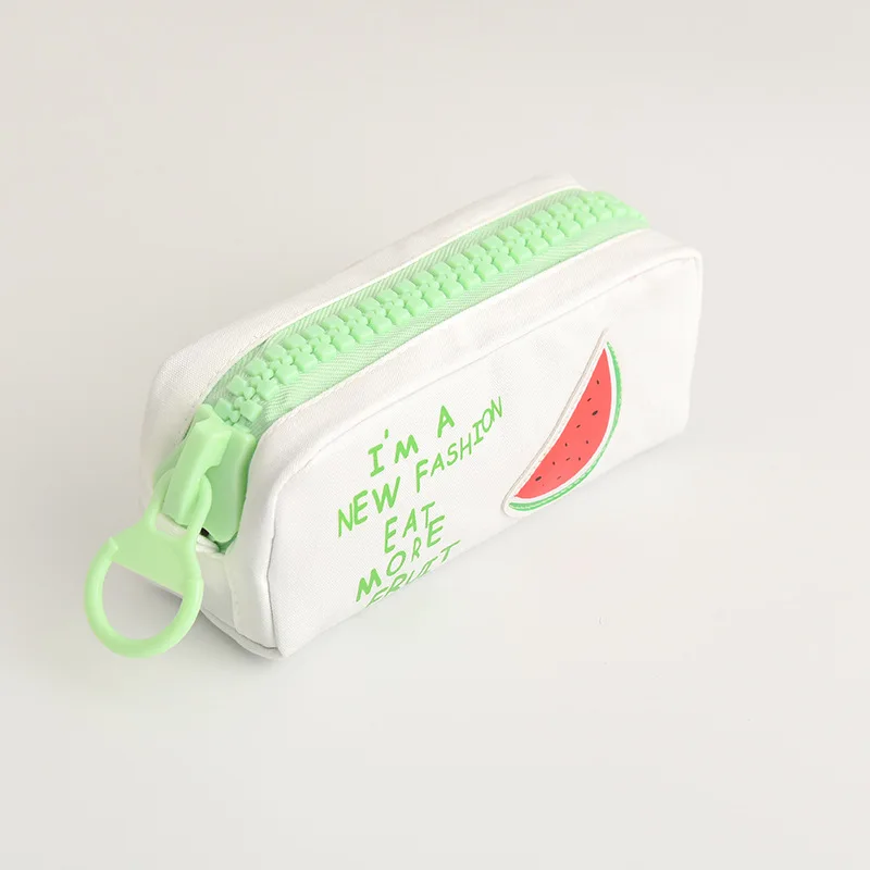 Креативные канцелярские принадлежности фрукты молния рулон карандашей сумка Молодежные вместительные пенал-конверт офисный принадлежности кавайная сумка - Цвет: watermelon
