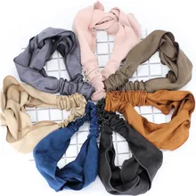 

Women Headband Retro Suede Hair band New Girls Solid Cross Elastic Headwear Ladies Twist Hand-made Headbands Hair Headdress