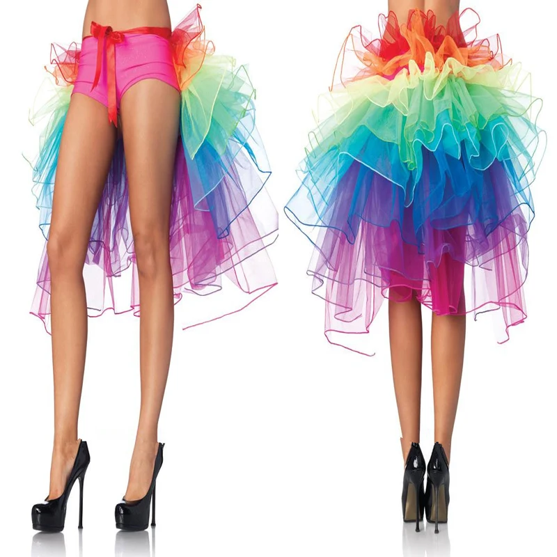 Новое поступление, Женская уникальная разноцветная Радужная танцевальная юбка, сексуальные модные вечерние юбки со шнуровкой, радужная юбка