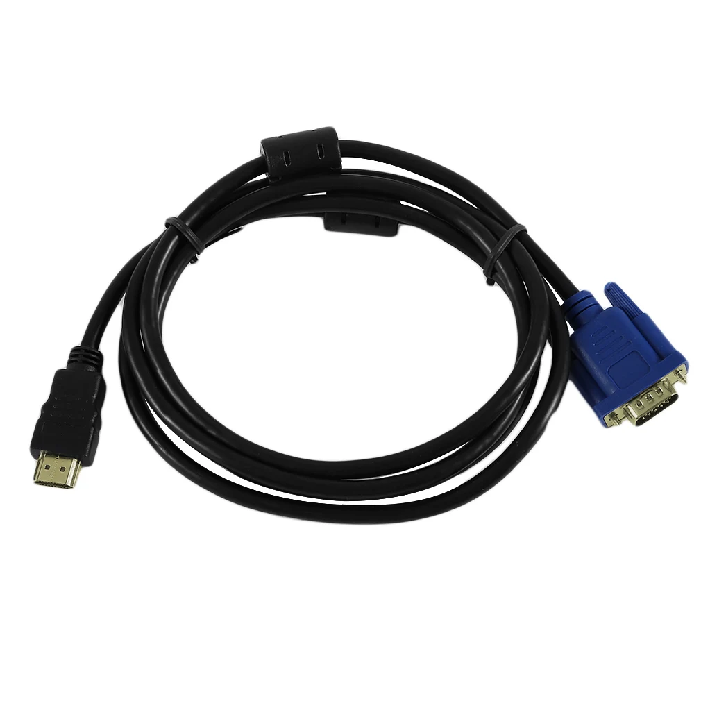 

1.8/3 Meters HDMI To VGA Cable 15Pin Adapter Male to Male Video 1024 x 768p High Definition Super Fast Transfer Rate