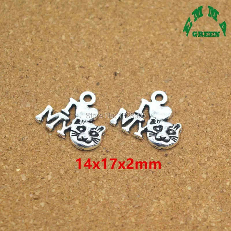 

Charms Pendants for Jewelry making I Love My Cat Charms 10 pcs Antique Silver Charms for Bracelet DIY Metal Charms for women