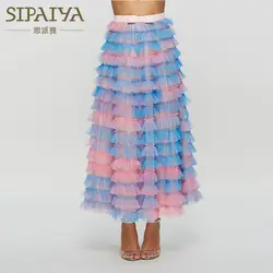 Новая юбка средней длины, юбка принцессы с бантом-бабочкой, длинная юбка, юбка в форме