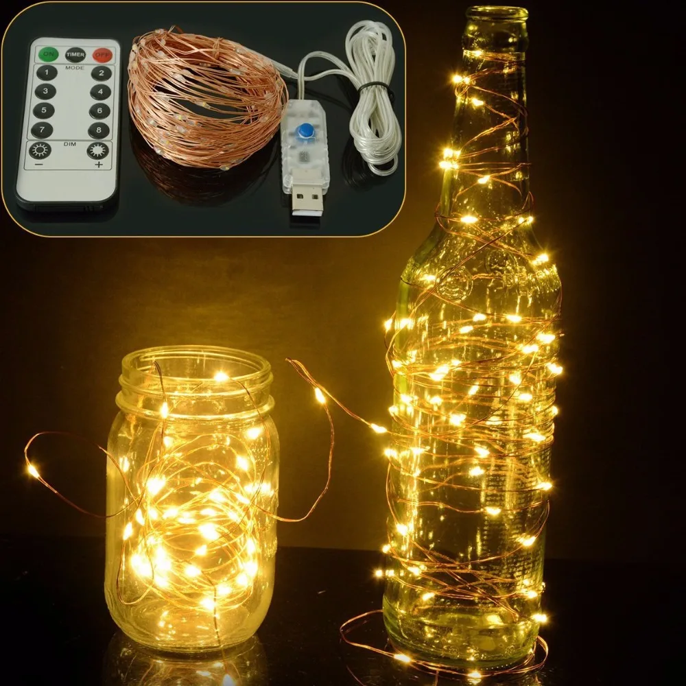 USB Remote Control Copper Wire Lamp Series 8 Function Remote Control