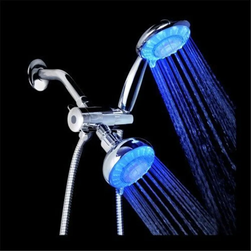 

High Quality water power LED Dual Shower Heads Double Handheld Showerheads LD8008-8010