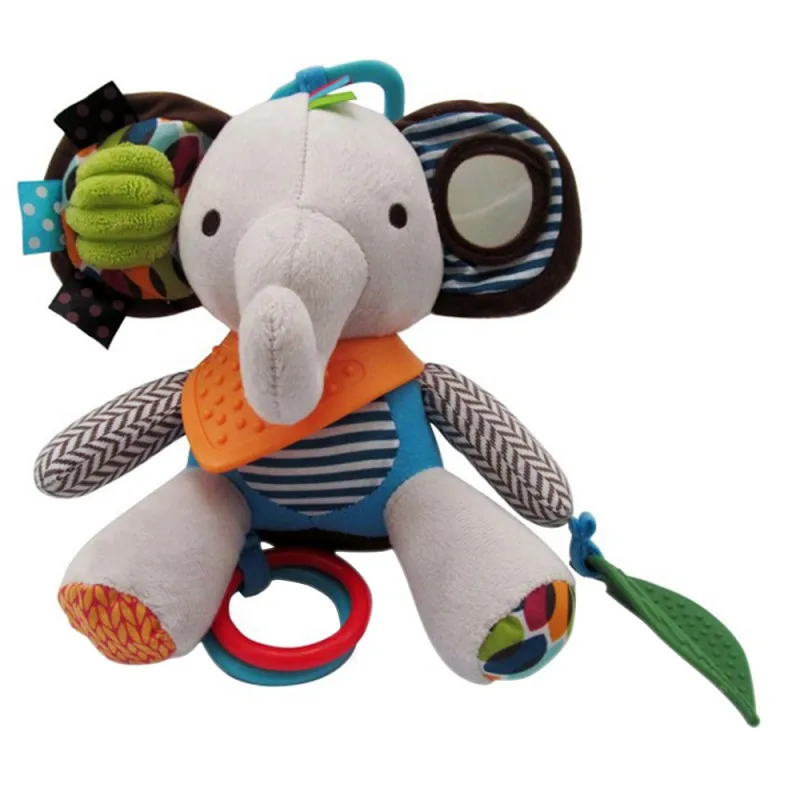  Baby Toy Plush Teether Hanging Bed Pendant Safe Around Crib Revolves Stuffed Stroller Rattles Anima