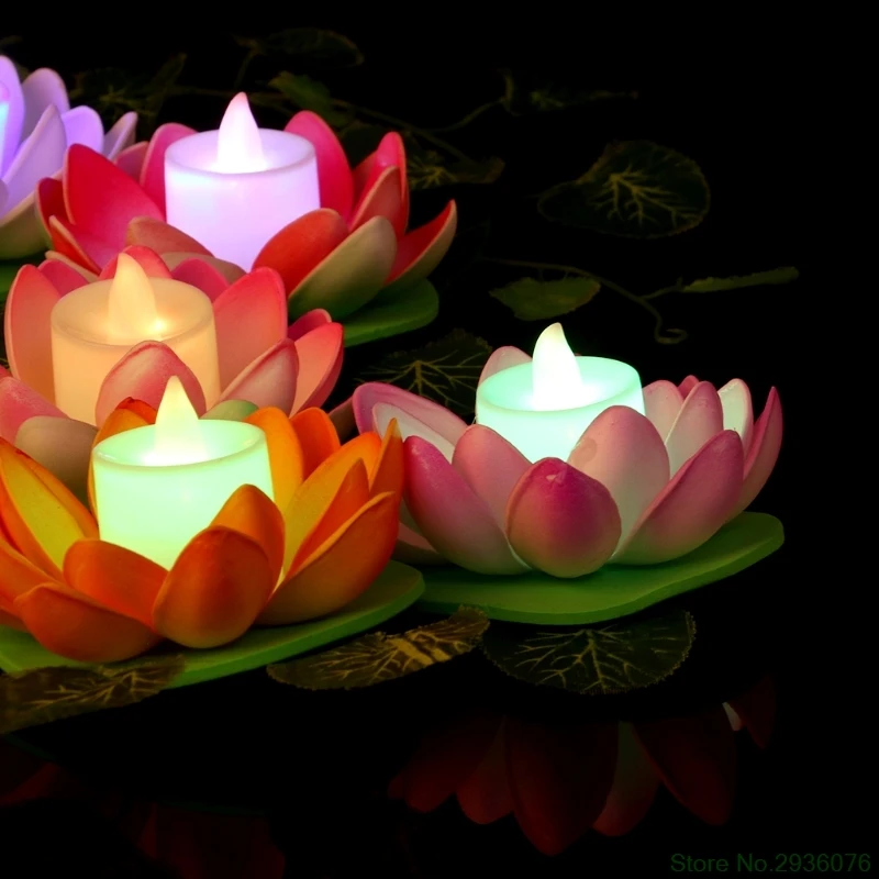 

2019 New Waterproof LED Lotus Flower Night Light Garden Pool Pond Lamp Decor Colorful