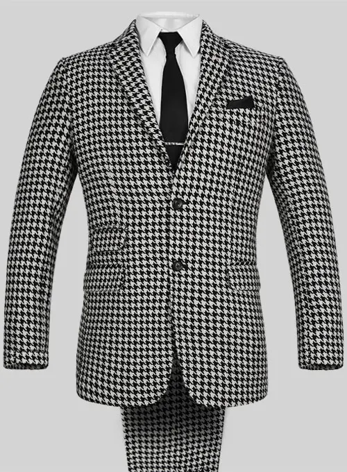 2017 Latest Coat Pant Design Black White Pattern font b Men b font font b Suit