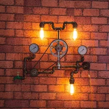 Лофт стиль железное колесо промышленный винтажный настенный светильник светодиодный домашний водопровод лампа прикроватная Эдисон настенный светильник Домашний Светильник