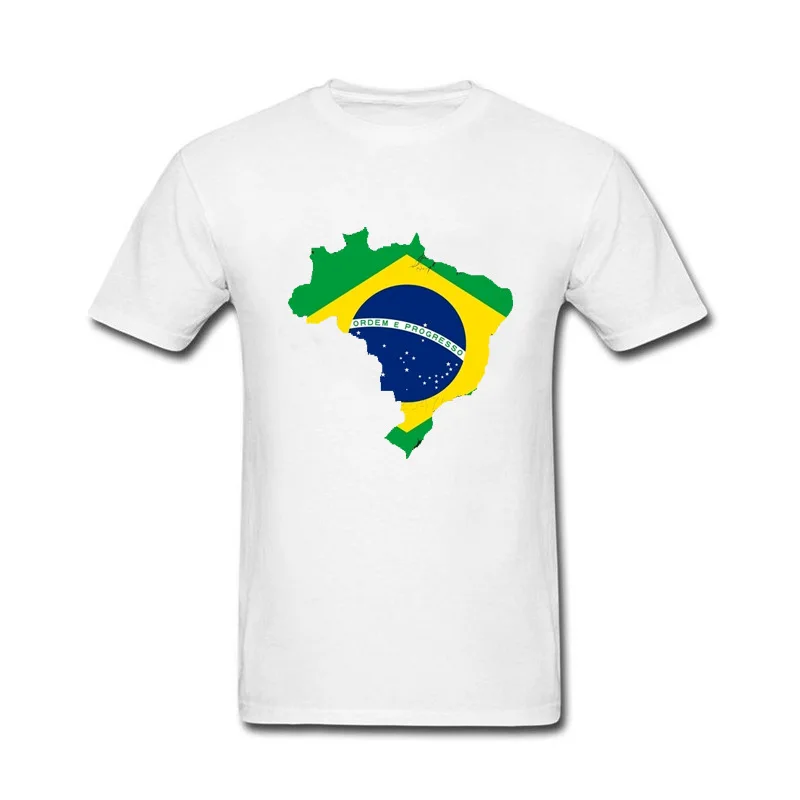 2017 Tops Unisex Map Brazil Cotton Funny t shirt men | Мужская одежда