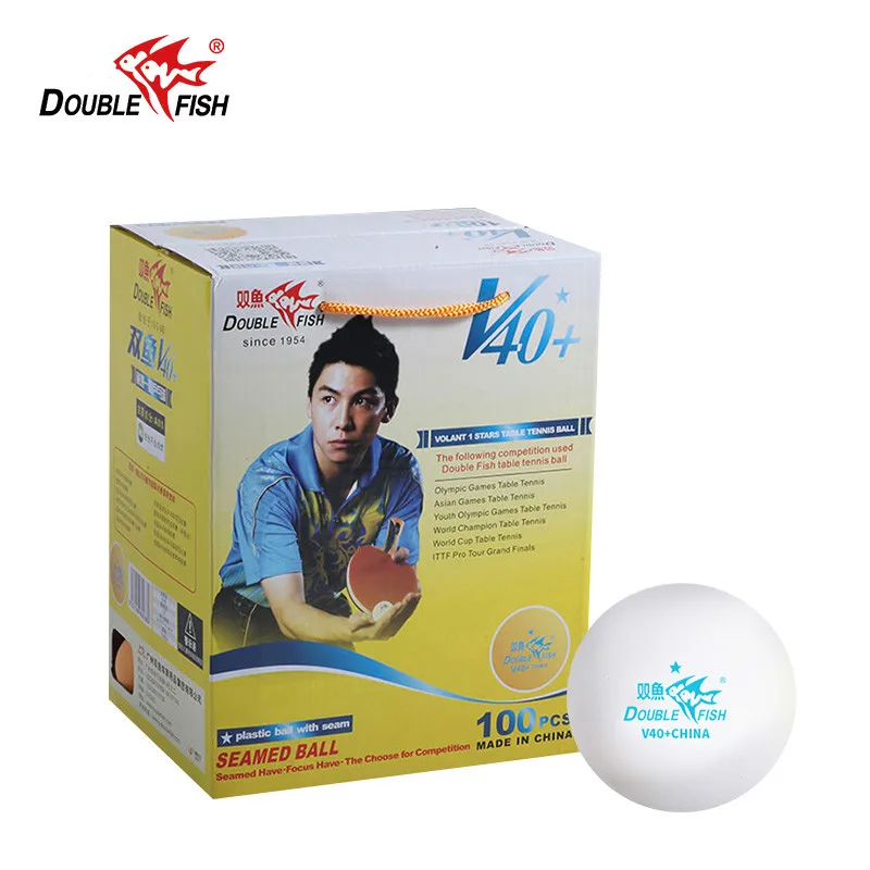 100x двойные рыбки V+ 40 40 мм белые настольные теннисные мячи для мячик для пинг-понга