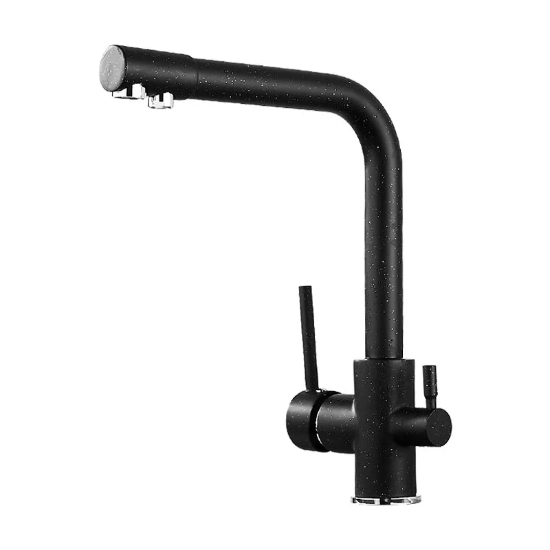 

All copper cold hot mix faucet black and white rice gold kitchen sink wash dish pool water tap