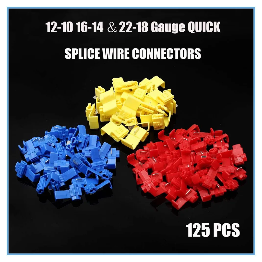 125X ALL SIZES Quick Splice Tap Wire Connectors 12-10 16-14 22-18 Gauge US STOCK 