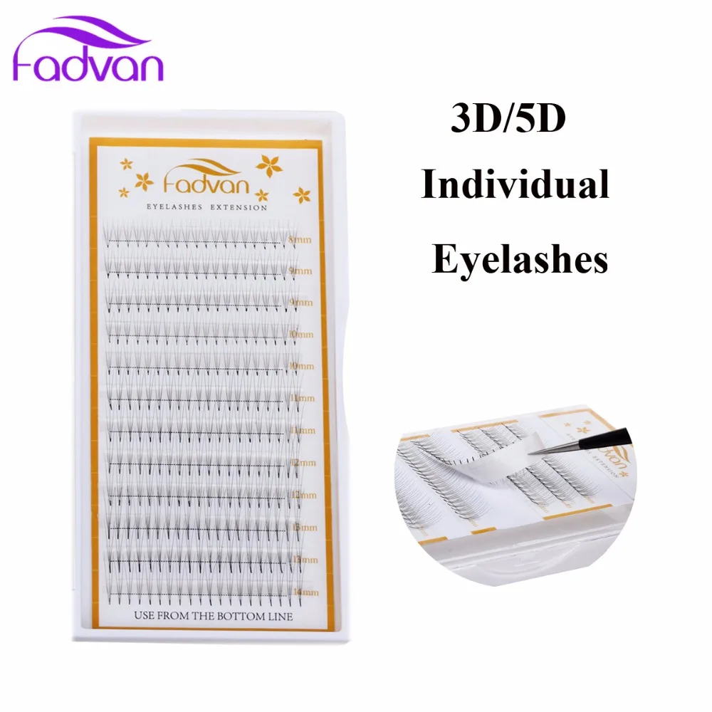 

5D Individual Lashes D Curl 0.07mm 8-14mm Mixed Tray Lash Extensions Volume Cluster Eyelash Extension Naturals Flare Knot-free