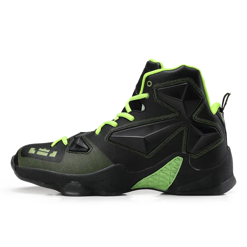 Парные баскетбольные кроссовки Jordan мужские баскетбольные ботинки с высоким берцем мужские амортизирующие кроссовки Мужская износостойкая Уличная обувь унисекс - Цвет: black and green