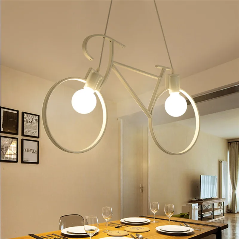 Железная Ремесленная лампа-велосипед, кухня, лофт, спальня, потолочный светильник для дома, Creatives, аксессуары для освещения с 2 лампами Питания, 2 размера
