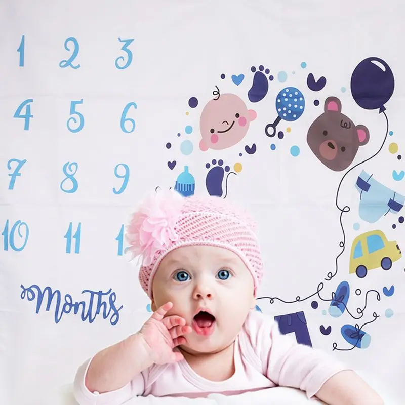 Детский фон для фотосъемки новорожденных с цветочным рисунком, одеяло с героями мультфильмов, месяц, сделай сам, милые детские мягкие тканевые подвесные принадлежности