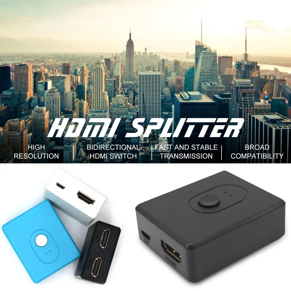 

HDMI Splitter Switch Bidirectional 2 Input to 1 Output or 1 in to 2 Out Supports 4K 3D 1080 HDCP Passthrough HDMI Switcher