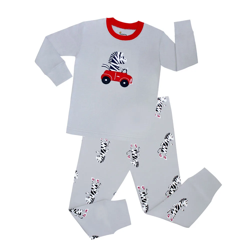 100 хлопок, летние детские пижамные комплекты с акулой детская одежда для сна, детские пижамы с длинными рукавами из 2 предметов, детские пижамы для детей от 2 до 8 лет - Цвет: NO73