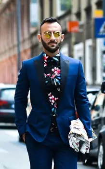 

Latest Coat Pant Designs Royal Blue Jacket Men Suit Prom Tuxedo Slim Fit 2 Piece Custom Groom Fashion Blazer Terno Masculino