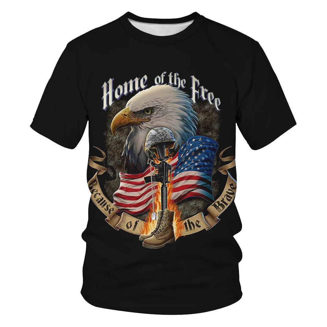 

Independence Day Digital Printing T-shirt US Flag Couple New Leisure Sports Short Sleeve Summer Men's and Women's Jackets