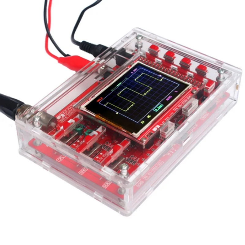 

Pocket-size Digital Oscilloscope Kit DIY Parts Handheld + Acrylic DIY Case Cover Shells