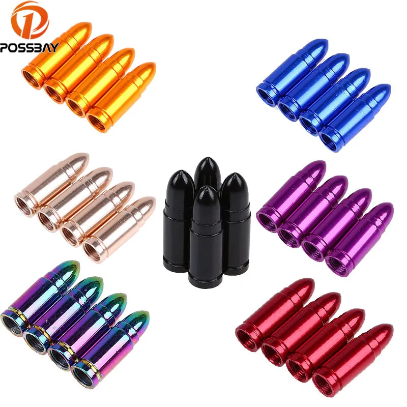 POSSBAY Dustproof Car Tire Valve Caps Metal Universal Auto