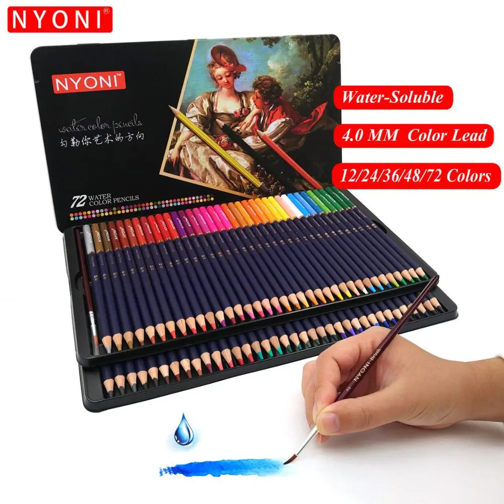 Premium Soft Core 72 Watercolor Pencils 12 24 36 48 150 Lapis De Cor Professional Water Soluble Colored Pencil For Art Supplies|Watercolor Pencils|Water Soluble Colored Pencilscolor Pencil - Aliexpress