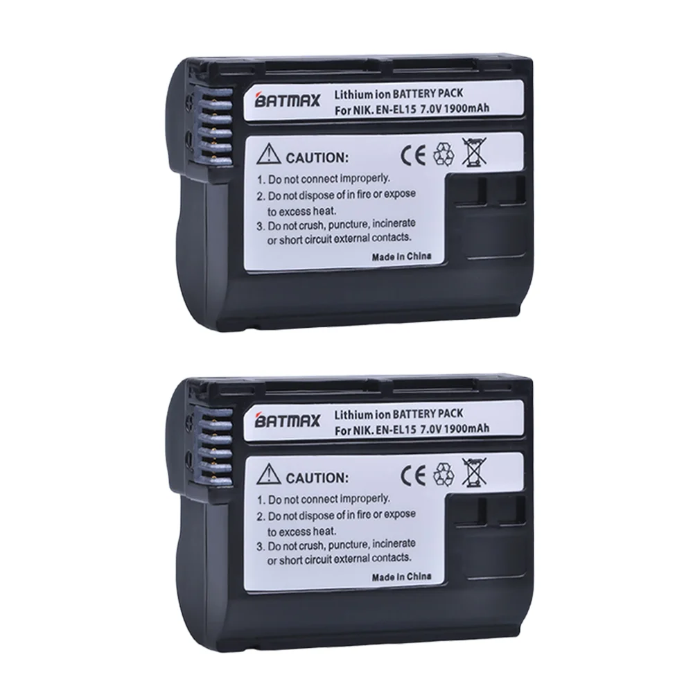 Online Batmax 1900 mAh EN EL15 ENEL15 EN EL15 Decodiert Kamerabatterie für Nikon DSLR D600 D610 D800 D800E D810 D7000 D7100 D7200 V1