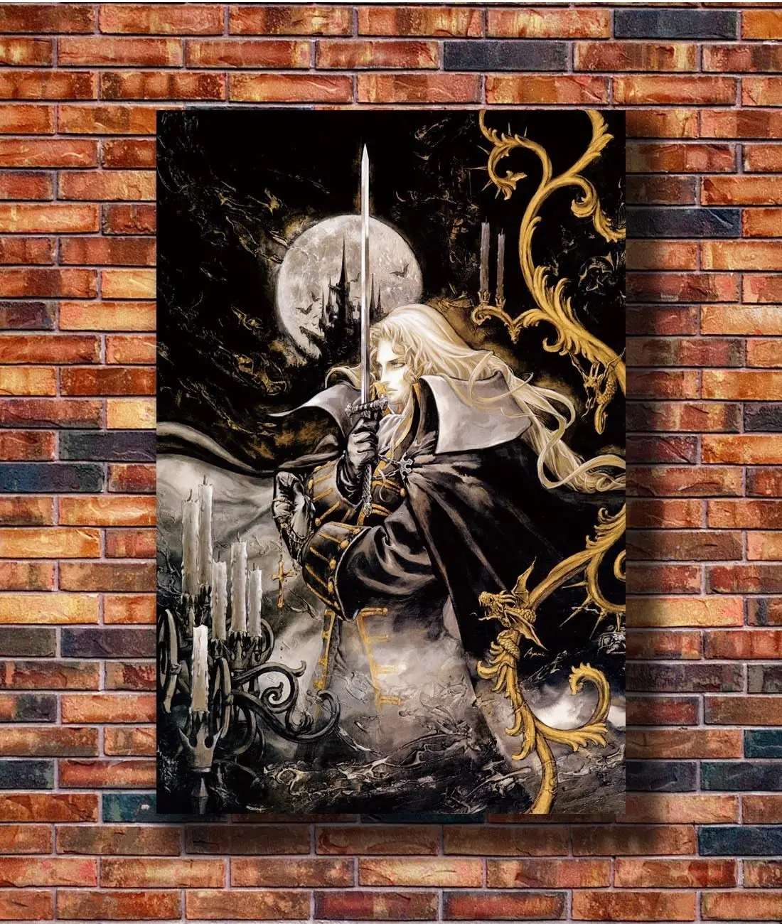

Q0276 Posters and Prints RGC Huge - Castlevania Symphony of the Night Alucard Art Poster Canvas Painting Home Decor