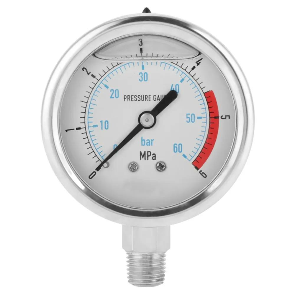 Pressure Gauge Air Pressure Gauge 1/4" NPT 60mm Dial Hydraulic Water Pressure Gauge Meter