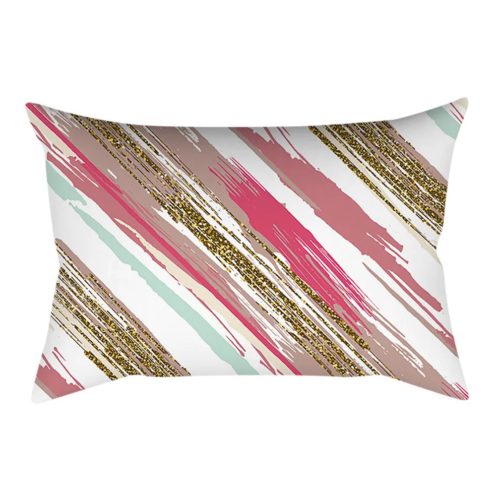 

2018 Fashion Pink small fresh printing square pillowcase home decoration car sofa 30X50cm hot sale